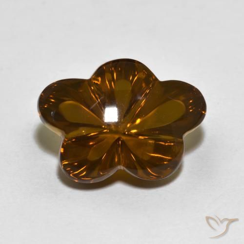 6.29ct Natural Marrón oscuro cuarzo ahumado, Corte Flor, Transparente