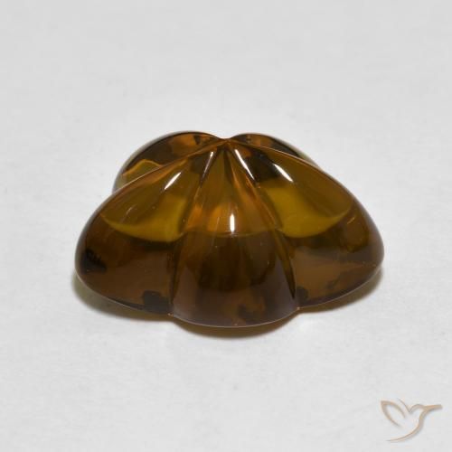 cuarzo ahumado Marrón oscuro natural de 6.29 ct, Corte Flor, Transparente