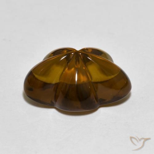 cuarzo ahumado Marrón oscuro natural de 6.11 ct, Corte Flor, Transparente