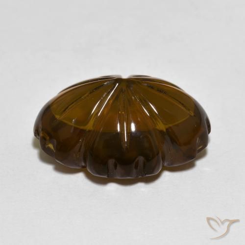 cuarzo ahumado Marrón oscuro natural de 9.44 ct, Corte Flor, Transparente
