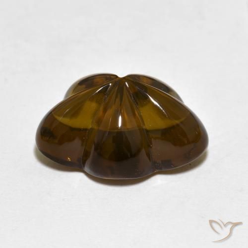 cuarzo ahumado Marrón cálido natural de 6.12 ct, Corte Flor, Transparente