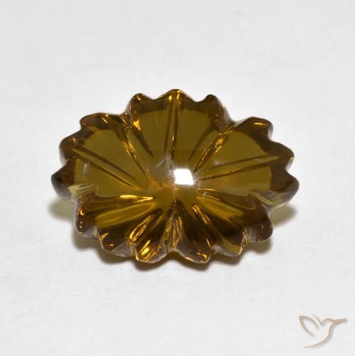 6.02ct Natural Marrón cálido cuarzo ahumado, Corte Flor, Transparente