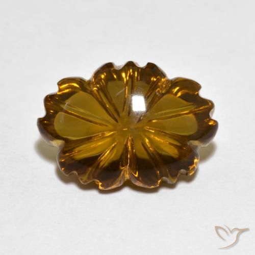 6.82ct Natural Marrón oscuro cuarzo ahumado, Corte Flor, Transparente