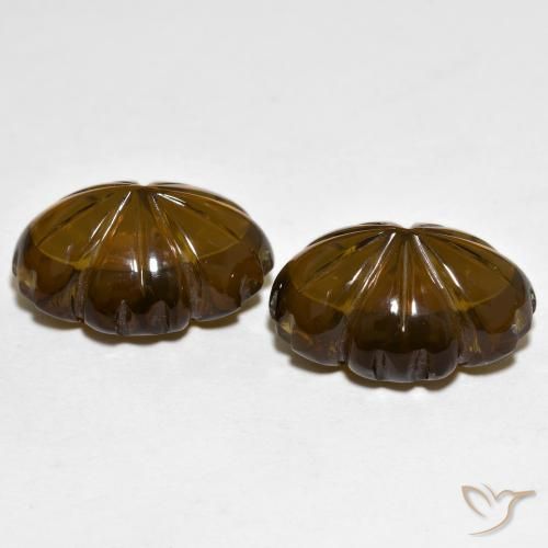 Gemas de cuarzo ahumado Marrón oscuro natural de 20.15 ct, Corte Flor, Transparente