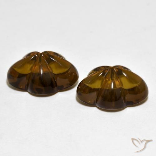 Gemas de cuarzo ahumado Marrón oscuro medio natural de 12.56 ct, Corte Flor, Transparente