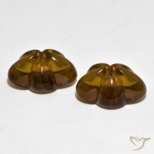 Gemas de cuarzo ahumado Marrón oscuro natural de 13.02 ct, Corte Flor, Transparente