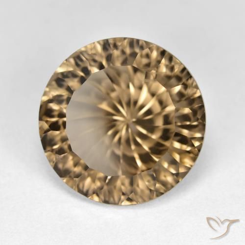 cuarzo ahumado Marrón claro medio natural de 8.44 ct, Redondo, VS