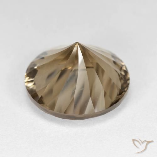 cuarzo ahumado Marrón claro medio natural de 8.44 ct, Redondo, VS