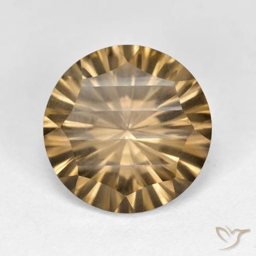 5.13ct Natural Marrón terroso claro cuarzo ahumado, Redondo, VS