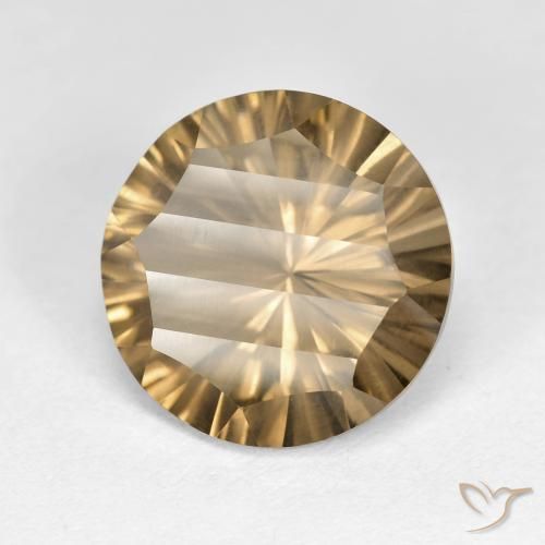 cuarzo ahumado Marrón terroso claro natural de 5.13 ct, Redondo, VS
