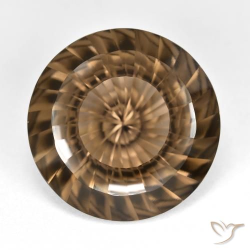 15.46ct Natural Marrón medio cuarzo ahumado, Redondo, VVS-VS