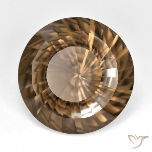 cuarzo ahumado Marrón medio natural de 15.46 ct, Redondo, VVS-VS