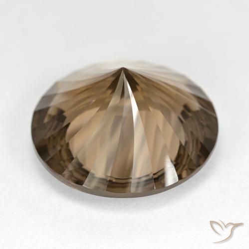 cuarzo ahumado Marrón medio natural de 15.46 ct, Redondo, VVS-VS