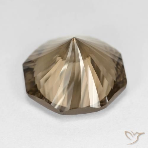 cuarzo ahumado Marrón café claro natural de 11.59 ct, Corte Octágono / Esmeralda, VVS