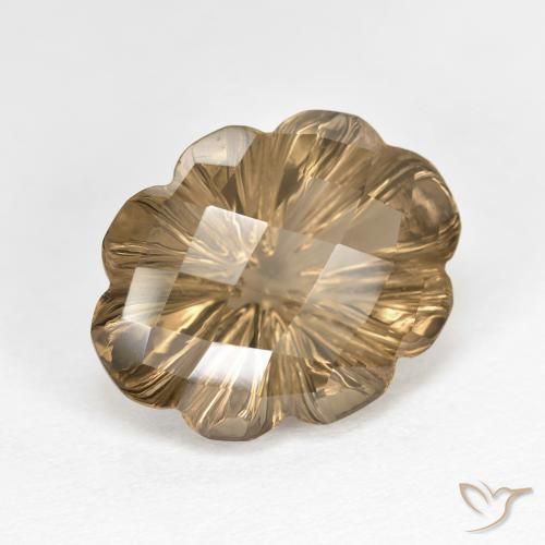 cuarzo ahumado Marrón terroso claro natural de 6.82 ct, Corte Flor, VVS-VS