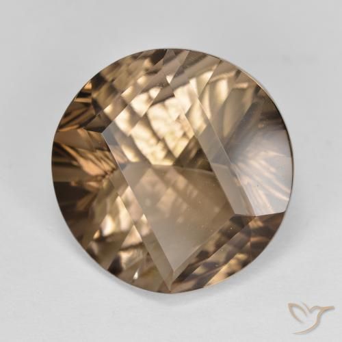 cuarzo ahumado Moca claro natural de 9.93 ct, Redondo, VVS-VS