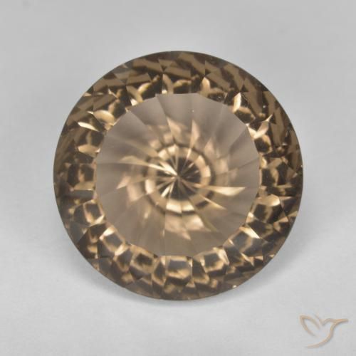 7.92ct Natural Marrón claro medio cuarzo ahumado, Redondo, VVS-VS