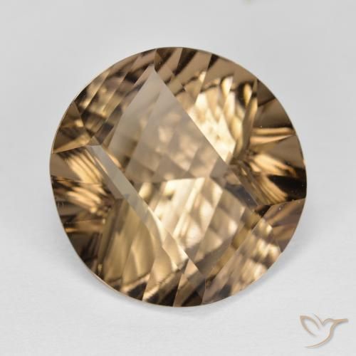 9.89ct Natural Marrón claro cuarzo ahumado, Redondo, VVS