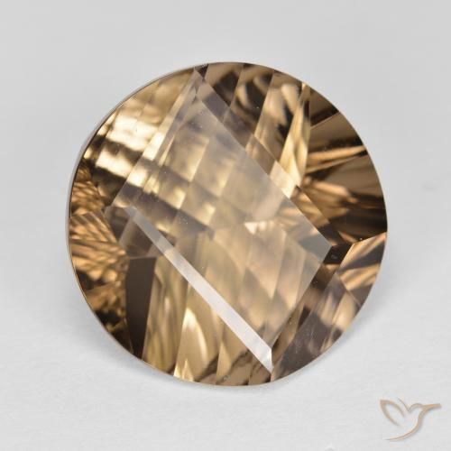 cuarzo ahumado Moca claro natural de 9.97 ct, Redondo, VVS
