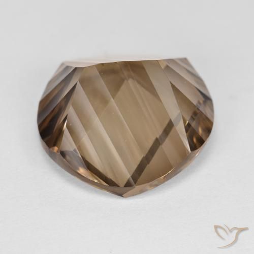 cuarzo ahumado Moca claro natural de 9.97 ct, Redondo, VVS