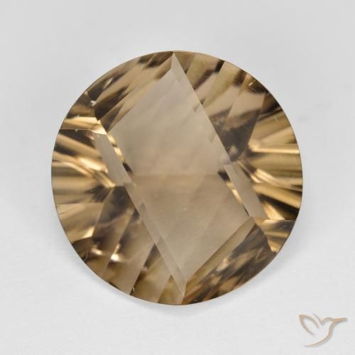 9.26ct Natural Marrón cálido cuarzo ahumado, Redondo, VVS-VS