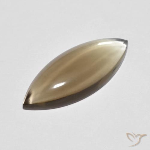 cuarzo ahumado Moca claro natural de 5.64 ct, Marquesa, Transparente