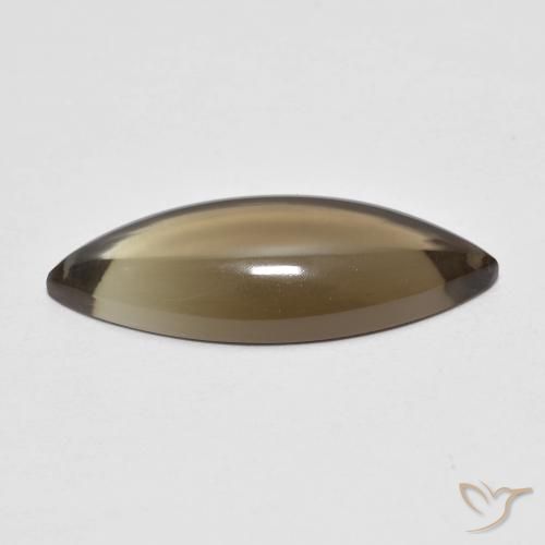 cuarzo ahumado Moca claro natural de 5.64 ct, Marquesa, Transparente