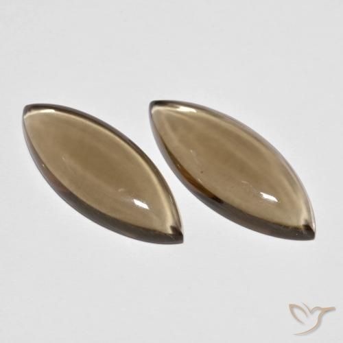 12.41ctw Natural Marrón claro cuarzo ahumado, Marquesa, Transparente