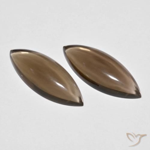 11.81ctw Natural Marrón nogal cuarzo ahumado, Marquesa, Transparente