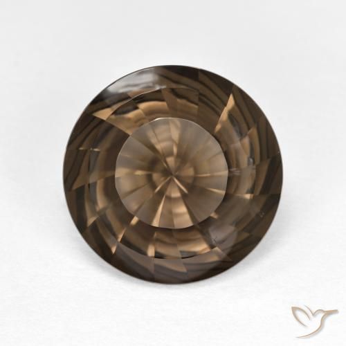 4.39ct Natural Marrón claro cuarzo ahumado, Redondo, VVS