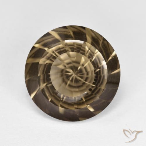 5.42ct Natural Marrón claro medio cuarzo ahumado, Redondo, VVS