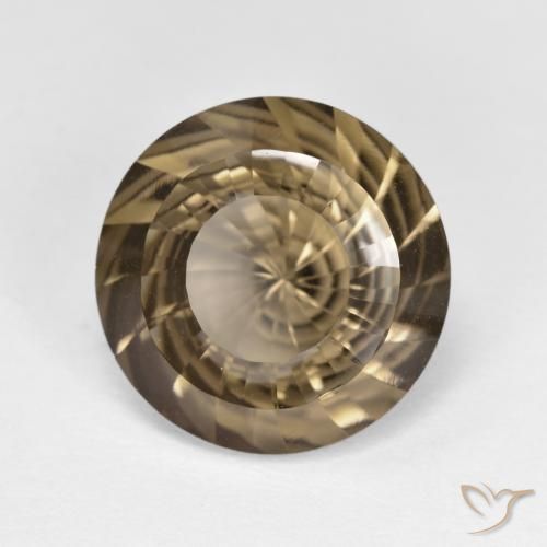 cuarzo ahumado Marrón claro medio natural de 5.42 ct, Redondo, VVS