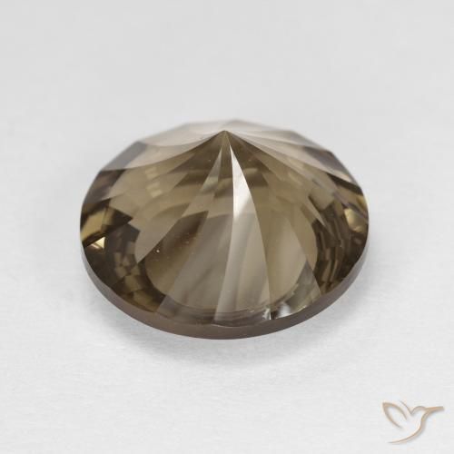 cuarzo ahumado Marrón claro medio natural de 5.42 ct, Redondo, VVS