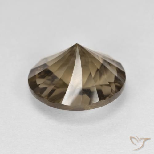 cuarzo ahumado Marrón medio natural de 4.83 ct, Redondo, VVS-VS