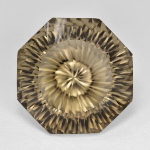 Cuarzo ahumado marrón natural de 17,73 ct, corte esmeralda, VVS-VS