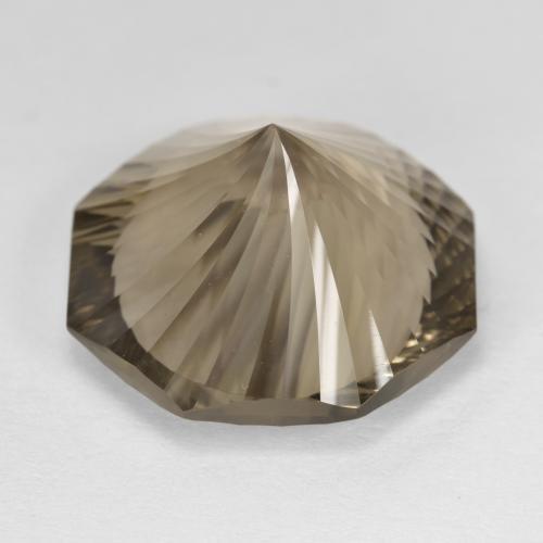 Cuarzo ahumado marrón natural de 17,73 ct, corte esmeralda, VVS-VS
