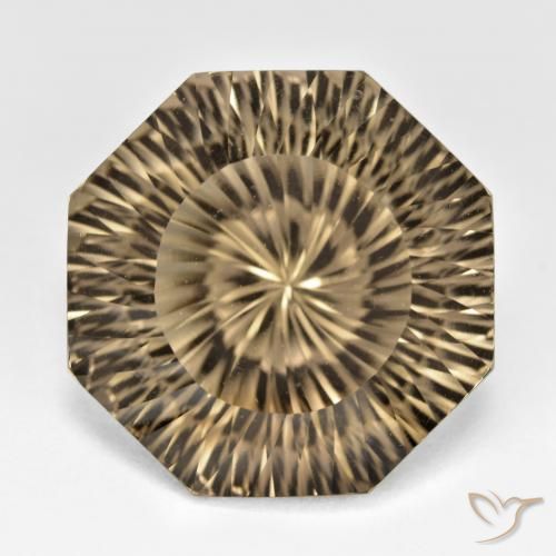 18.50ct Natural Marrón terroso claro cuarzo ahumado, corte esmeralda, VVS-VS