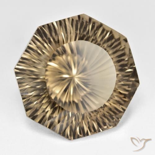 cuarzo ahumado Marrón terroso claro natural de 18.50 ct, Corte Octágono / Esmeralda, VVS-VS
