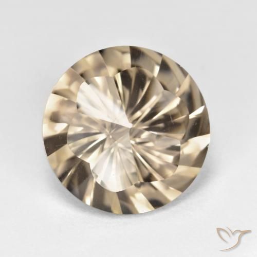 cuarzo ahumado Marrón madera natural de 5.28 ct, Redondo, VVS-VS