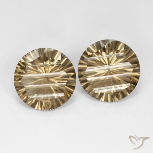 Gemas de cuarzo ahumado Marrón cálido natural de 10.22 ct, Redondo, VS
