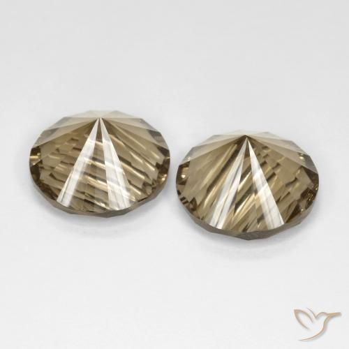 Gemas de cuarzo ahumado Marrón cálido natural de 10.22 ct, Redondo, VS