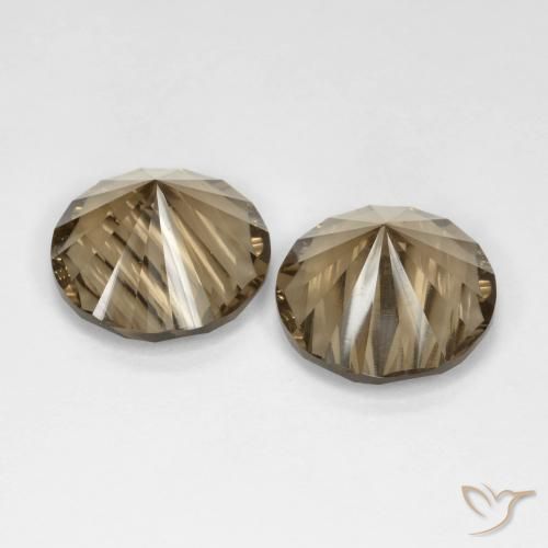 Gemas de cuarzo ahumado Marrón claro medio natural de 10.25 ct, Redondo, VS