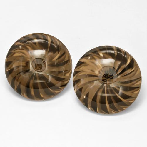 Gemas de cuarzo ahumado marrón natural de 25,45 ct, corte redondo, VVS