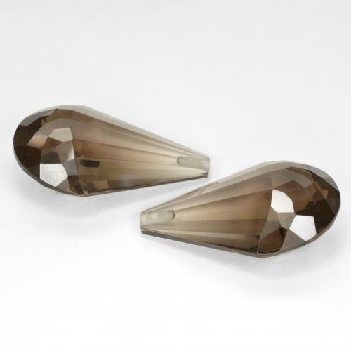 Gemas de Cuarzo Ahumado Marrón cálido natural de 29.20 ct, Corte Briolette, VVS