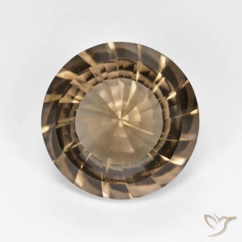 5.45ct Natural Marrón cálido cuarzo ahumado, Redondo, VVS