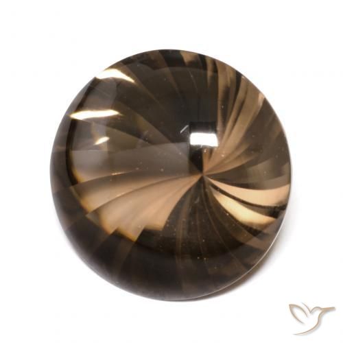 cuarzo ahumado Marrón medio natural de 12.11 ct, Redondo, Transparente