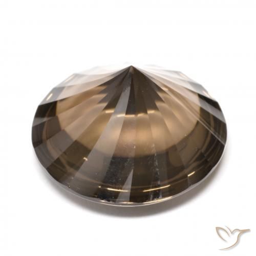 cuarzo ahumado Marrón medio natural de 12.11 ct, Redondo, Transparente