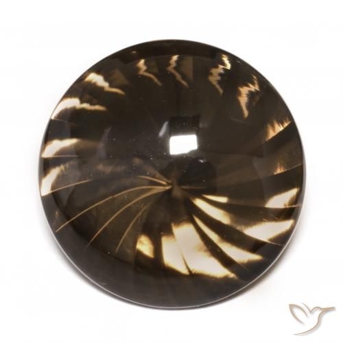 12.28ct Natural Marrón medio cuarzo ahumado, Redondo, Transparente