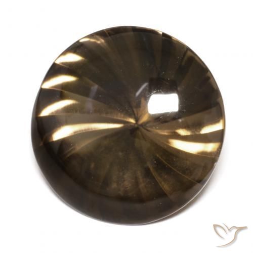 10.52ct Natural Marrón claro cuarzo ahumado, Redondo, Transparente