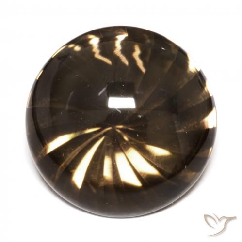 cuarzo ahumado Marrón jengibre natural de 13.07 ct, Redondo, Transparente